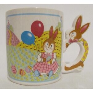 Happy Pastel Church Girl Bunny Bunnies Rabbit Easter Spring Coffee Cup Mug Japan